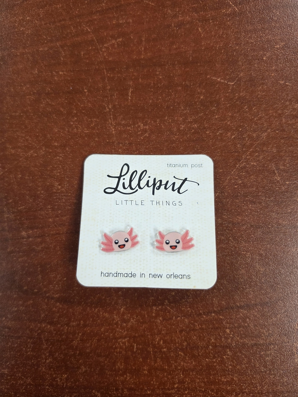 Pink Axolotl Stud Earrings - Kids Accessories